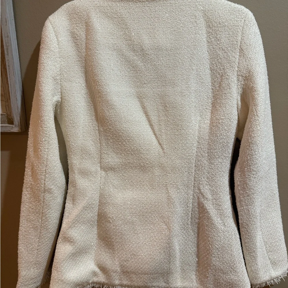 MABLE Cream Tweed Blazer and Skirt Set – Size L (10/12) - Picture 4 of 7